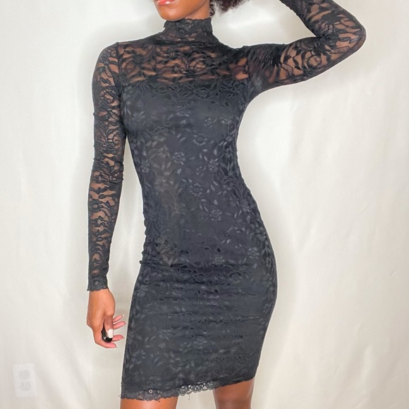 Lace Turtleneck Dress - Picture 2 of 6
